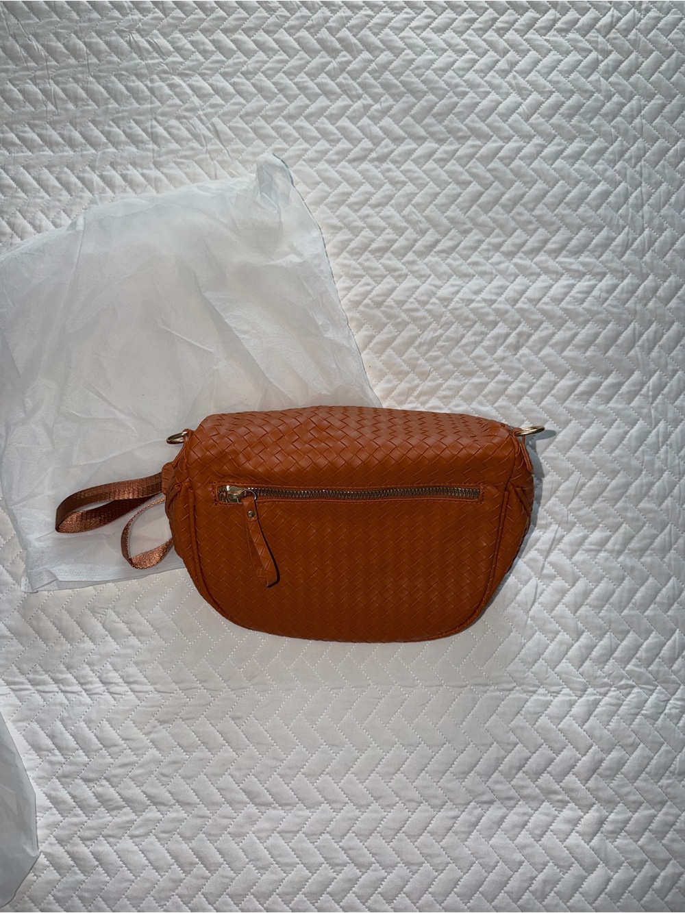 Emmafy Woven Leather Bum Bag - Picture 2 of 6